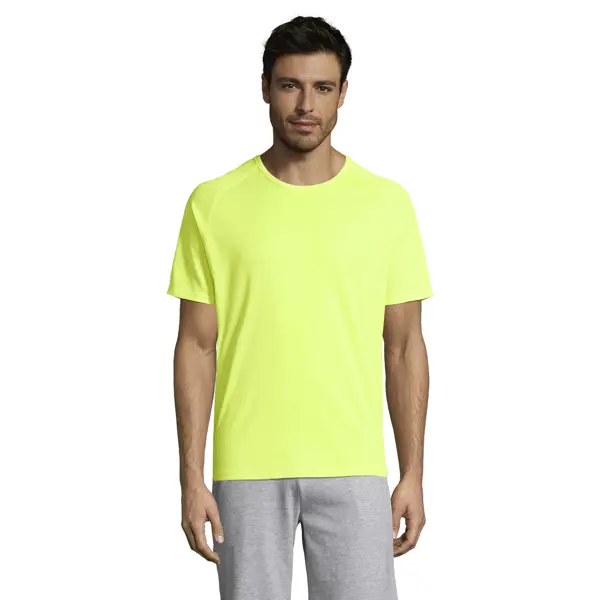 Tee-shirt personnalisable Sporty Mesh polyester - Homme - Jaune fluo