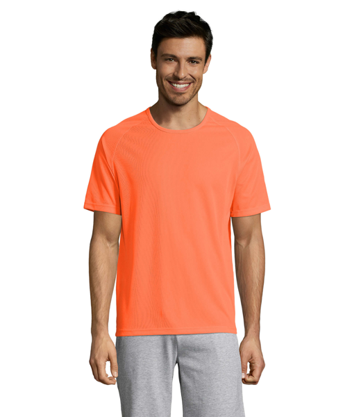 Tee-shirt personnalisable Sporty Mesh polyester - Homme - Orange fluo