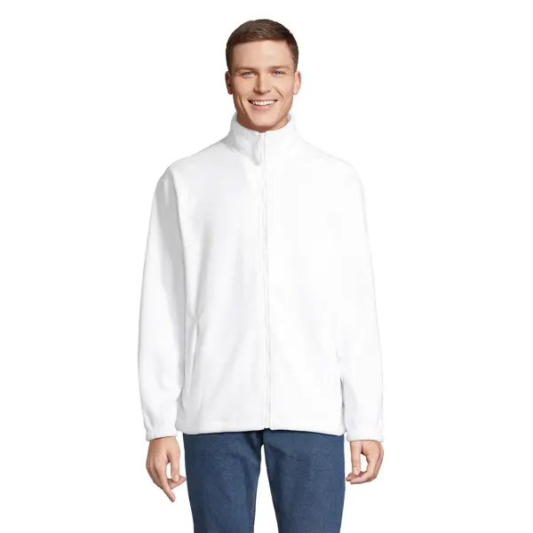 Veste micropolaire zippée personnalisable Homme North - Blanc