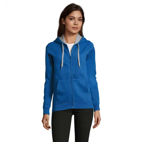 Veste zippée à capuche contrastée personnalisable Femme Soul - Royal/Gris