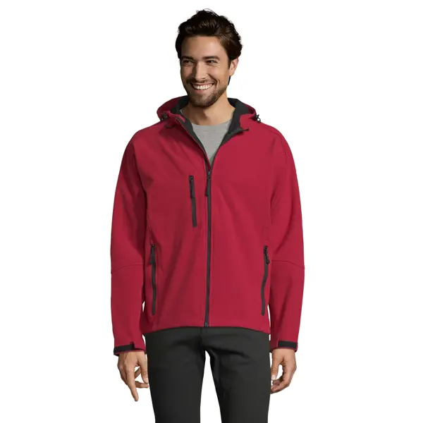 Veste softshell personnalisable à capuche Replay - Homme - Rouge Piment