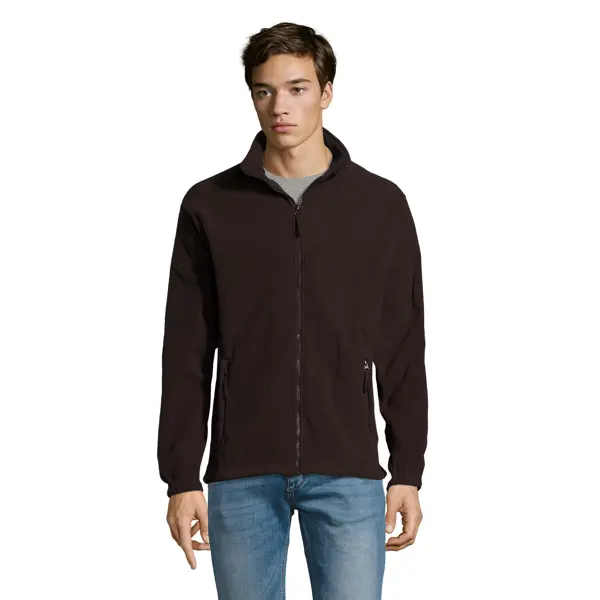 Veste micropolaire zippée personnalisable Homme North - Chocolat foncé