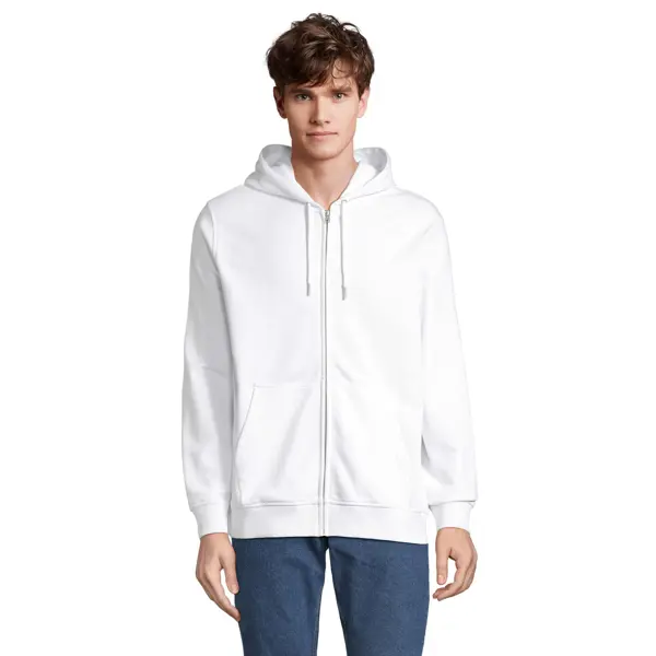 Veste zippée à capuche personnalisable Mixte Calipso - Blanc
