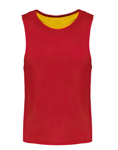 Chasuble réversible personnalisable multisport Enfant - Sporty Red / Sporty Yellow