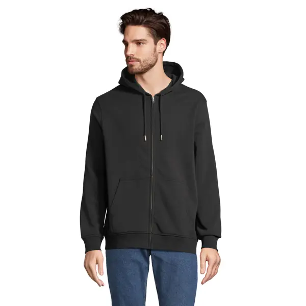Veste zippée à capuche personnalisable Mixte Calipso - Noir