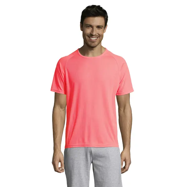 Tee-shirt personnalisable Sporty Mesh polyester - Homme - Corail Fluo