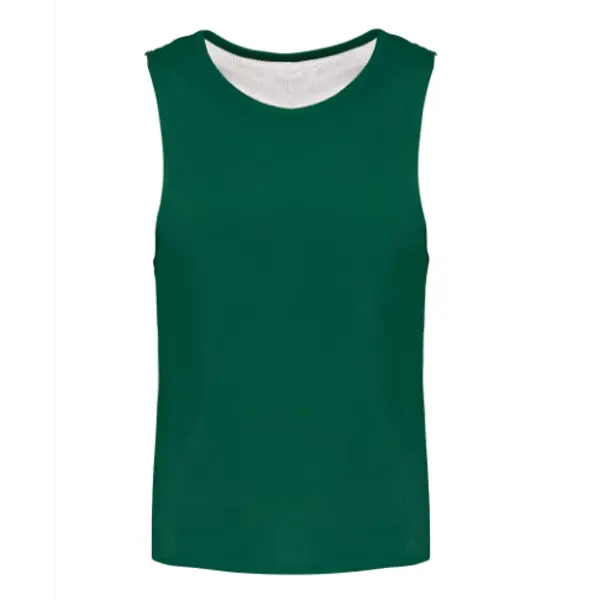 Chasuble réversible personnalisable multisport Enfant - Dark Green / White