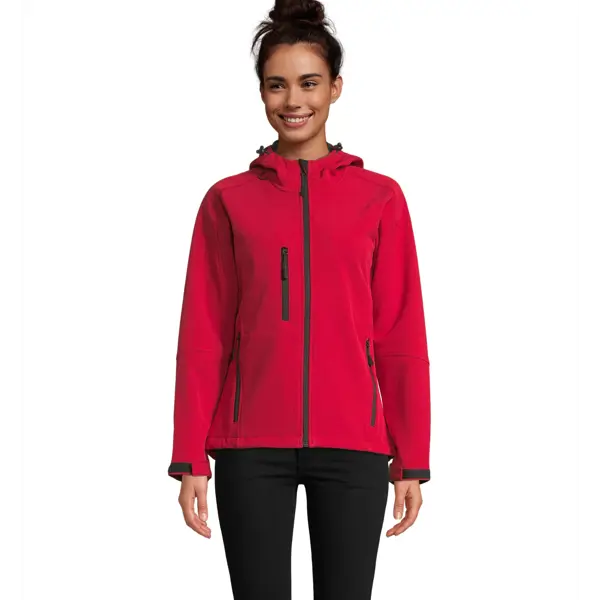 Veste softshell personnalisable à capuche Replay - Femme - Rouge Piment