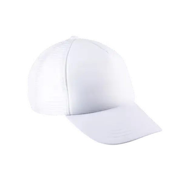 Casquette enfant personnalisable 5 panneaux dos filet Trucker - Blanc