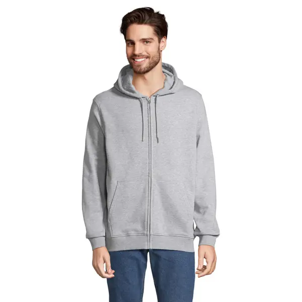Veste zippée à capuche personnalisable Mixte Calipso - Gris Chiné