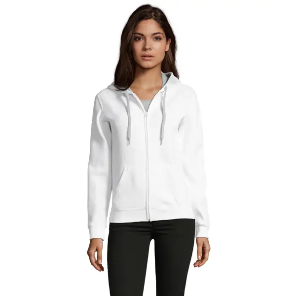 Veste zippée à capuche contrastée personnalisable Femme Soul - Blanc/Gris