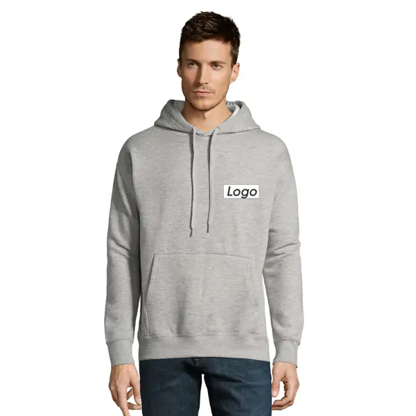 Sweat à capuche Unisexe Slam personnalisable molleton gratté 320g - Gris Chiné Taille XS