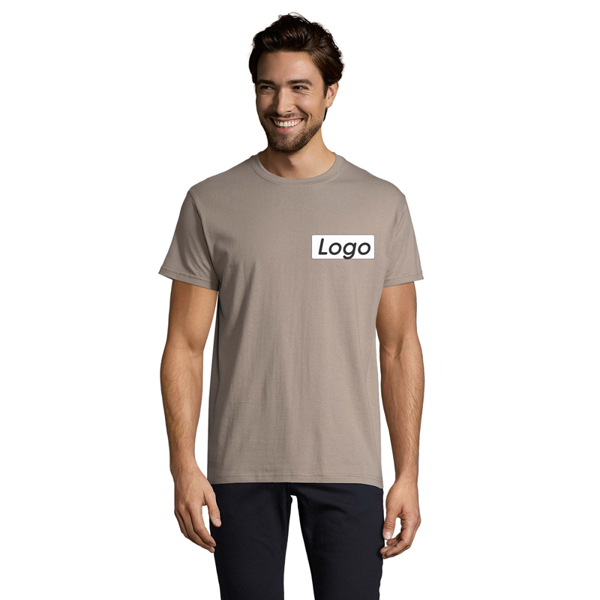 T-shirt manches courtes Homme coton 190g Imperial - personnalisé cœur et dos - Gris Clair