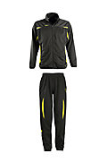Survêtement complet enfant polyester brillant - personnalisable - Noir et Jaune