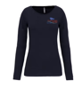 K3017 - T-shirt col rond manches longues femme bleu Taille S